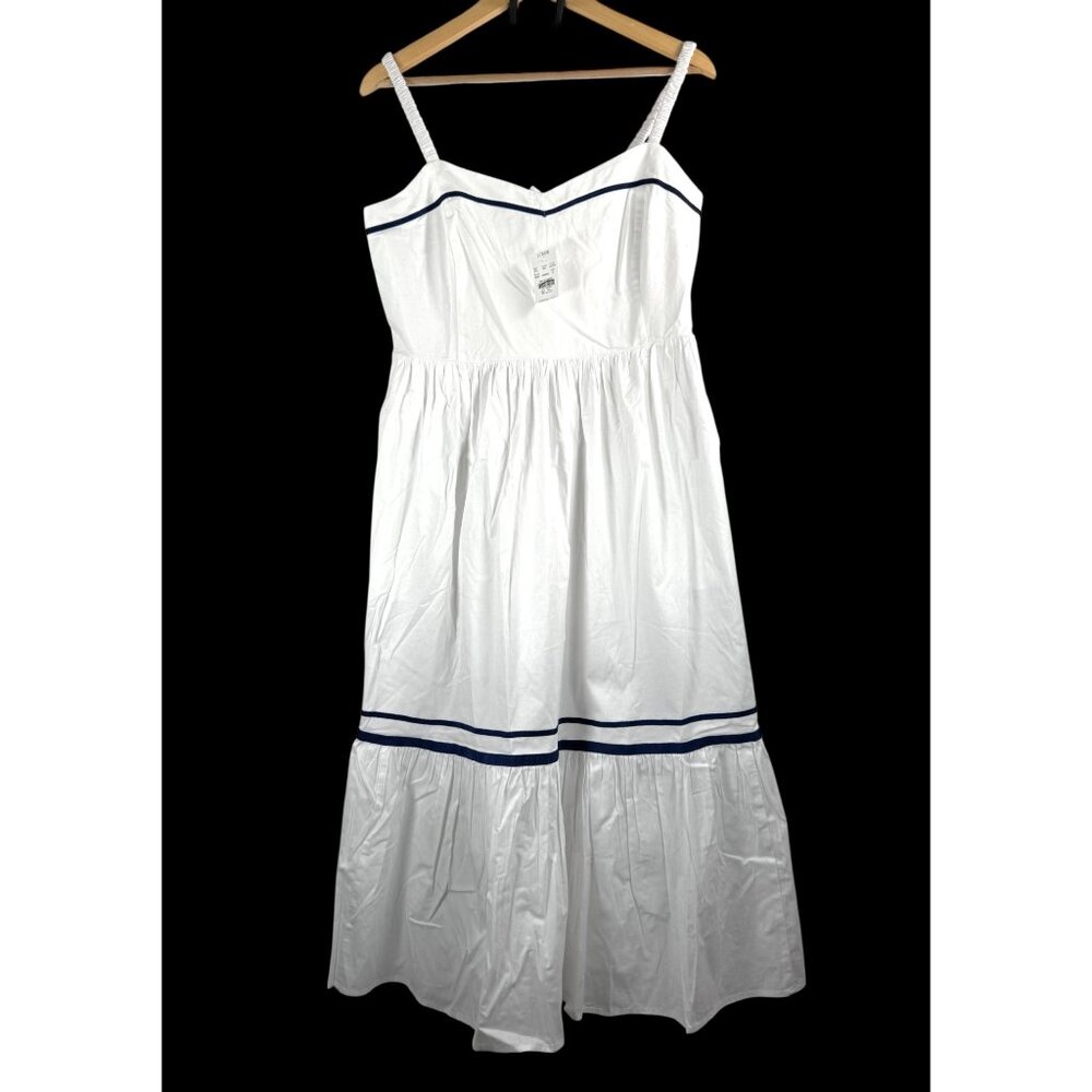 J.Crew Corset midi dress with contrast trim black white preppy money sz 12
